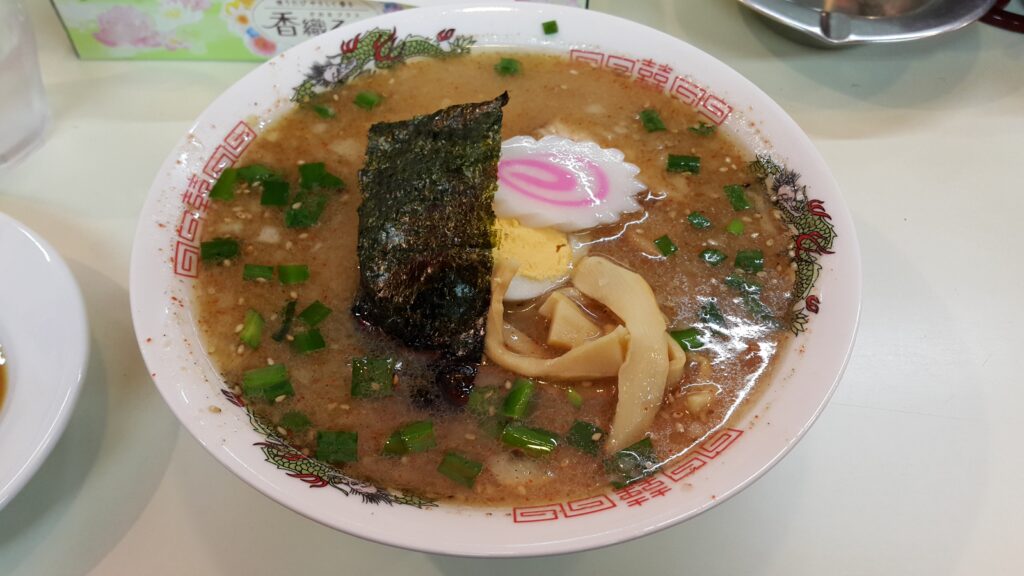 A bowl of ramen with seaweed and toppings, illustrative of the dishes featured during Montreal Ramen Ramen Fes